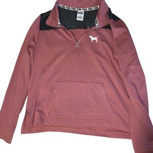 PINK Victoria's Secret Mauve Half-Zip Pullover with Pocket